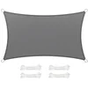 Image de SONGMICS Voile d’Ombrage 3 x 5 m, Protection Solaire en Tissu HDPE, Respirant, Perméable à l’Eau, pour Terrasse, Jardin, Balcon, Camping, Rectangulaire, Concave, Cordes de 2 m, Gris Anthracite GSS35GY