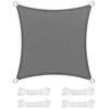 Image de SONGMICS Voile d’Ombrage 5 x 5 m, Protection Solaire en Tissu HDPE, Respirant, Perméable à l’Eau, pour Terrasse, Jardin, Balcon, Camping, Carré, Concave, Cordes de 2 m, Gris Anthracite GSS55GY