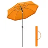 Image de SONGMICS Parasol de 160 cm, Protection Solaire UPF 50+, Inclinable sur 30° dans les 2 sens, Hauteur Réglable, avec Sac de Transport, pour Balcon, Jardin, Terrasse, Plage, sans Base, Orange GPU60OG