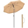 Image de SONGMICS Parasol de 200 cm, Protection Solaire UPF 50+, Inclinable sur 30° dans les 2 sens, Hauteur Réglable, avec Sac de Transport, pour Balcon, Jardin, Terrasse, Plage, sans Base, Taupe GPU65BRV1