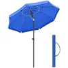 Image de SONGMICS Parasol de 200 cm, Protection Solaire UPF 50+, Inclinable sur 30° dans les 2 sens, Hauteur Réglable, avec Sac de Transport, pour Balcon, Jardin, Terrasse, Plage, sans Base, Bleu GPU65BUV1