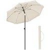 Image de SONGMICS Parasol de 200 cm, Protection Solaire UPF 50+, Inclinable sur 30° dans les 2 sens, Hauteur Réglable, avec Sac de Transport, pour Balcon, Jardin, Terrasse, Plage, sans Base, Beige GPU65WTV1