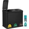 Image de SONGMICS Poubelle Cuisine, Poubelle de Tri 3 x 8L, Petit Volume, Couvercles, Poubelle Triple en Acier, pour Petites Familles, Pédales et Seaux, Facile à Nettoyer, Noir LTB24BK