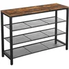 Image de VASAGLE Étagère à Chaussures, Organisateur pour Chaussures, Rangement, 100 x 30 x 72 cm, pour entrée, Salon, Chambre, Structure Simple, Style Industriel, Marron Rustique et Noir LBS14BX
