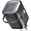 Image de Chargeur d'une puissance allant jusqu'à 65W avec ports USB-A et USB-C et un câble USB-C intégré Noir