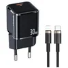 Image de USAMS Kit de chargeur rapide T45 30 W   Série UX Super Si PD avec câble SJ484 U63 C vers L PD 20 W 1,2 m   Noir