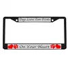Image de Rainincs Dog Leave Paw Prints On Your Heart License Plate Frame Waterproof License Plate Covers Cute Car Tag Frame
