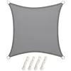 Image de LARMNEE Voile d'Ombrage Carré, 3 x 3 m, PES, pour Jardin, Protection Solaire, Coupe-Vent, Résistant à la Pluie, Anneaux Robustes, Polyester, Durable, Gris Clair ELG33SP02