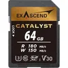 Image de Exascend Catalyst Carte mémoire SDXC UHS-I V30 64 Go 4K UHD jusqu'à 150 Mo/s en écriture, UHS-I, classe 10, U3, V30 (UHS-I V30, 64 Go)