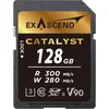 Image de Exascend Catalyst Carte mémoire SDXC UHS-II V90 SDHC 300 Mo/S 128 Go Qualité cinéma 8K UHD jusqu'à 280 Mo/s Vitesse d'écriture 300 Mo/s en Lecture UHS-II Classe 10 U3 V90 Carte SD Haute Vitesse