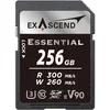 Image de Essential Carte mémoire SDXC UHS-II V90 300 Mo/s 256 Go Qualité cinéma 8K UHD jusqu'à 260 Mo/s Vitesse d'écriture, 300 Mo/s en lecture UHS-II, Classe 10, U3, V90 Carte mémoire SD pour appareil photo