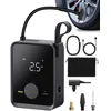 Image de Compresseur à Air Portatif, HOTO Gonfleur Pneus Voiture Pro,120PSI Portable Tire Inflator avec Lumière LED, 12V DC,Batterie de 7500mAH,Mini Air Pompe pour Voiture, Moto Bicyclette, Boule