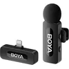 Image de Boya Système de Microphone omnidirectionnel sans Fil 2,4 GHz avec émetteur et récepteur pour appareils iOS. Certifié MFI. pour Les réseaux Sociaux, Contenu Youtube avec Batterie Rechargeable. Portée