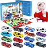 Image de Calendrier de l'avent Enfant 2025, Voiture Jouet 2025, 24 Jours Noel Avec 16 Jouets de Voiture, 6 Personnages de Dessins Animés, Calendrier de Lavent Enfant 3 à 12 ans
