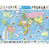 Image de Larsen K1 La Carte du Monde Politique, édition Néerlandais, Puzzle Cadre avec de 107 pièces