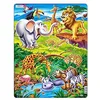 Image de Larsen US16 Le Lion Royal Observe Les Animaux Sauvages de la Savane, Puzzle Cadre avec de 18 pièces
