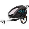 Image de Hamax - Remorque Traveller 2 Places Noir/Gris - Remorque Vélo et Poussette - Sécurité Optimale - Harnais 5 Points - Réflecteurs Multiples - Légère et Pliable - pour Enfants Jusqu'à 22 kg