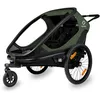 Image de Hamax - Remorque Outback Vert/Noir - 2 Places - Légère et Confortable - Sièges inclinables - Grandes fenêtres - Réflecteurs pour visibilité - Fixation vélo/Poussette - Cadre Aluminium