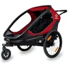 Image de Hamax - Remorque Outback Rouge/Noir - Sièges Inclinables - Réflecteurs Avant/Arrière/Roues - Cadre Aluminium Léger - Harnais 5 Points - Utilisation Vélo/Poussette - Pliage Facile - pour 2 Enfants