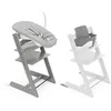 Image de Chaise haute Stokke Tripp Trapp (Storm Grey) avec Newborn Set (Grey) & Baby Set 2 (Storm Grey) - Design ajustable, ergonomique et sécuritaire