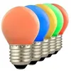 Image de Lighto | LED 5x Ampoule Spherique Plastique | E27 | 1W Rouge/Jeune/Orange/Vert/Blue