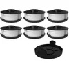 Image de gartenteile Lot de 6 bobines de rechange pour coupe-bordure + 1 couvercle de bobine/capot compatibles avec les coupe-bordures électriques ALDI Gardenline GLT 450 451 452 453 454 455 456 457 458 459