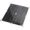 Image de Luqeeg Kit de Panneau Solaire Portable - 200W 12V Kit de Panneau Solaire Monocristallin, Chargeur de Batterie Solaire étanche IP65 avec Clip de Batterie, Fil Allume-Cigare, Faisceau USB 10 en 1