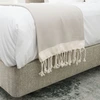 Image de Febronie - Plaid 100% Coton 275 g/m² Losange Courchevel taupe clair/blanc 160x250 cm