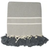 Image de Febronie - Plaid 100% Coton 340 g/m² Chevron Stockholm gris moyen/blanc 160x250 cm
