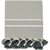 Image de Febronie - Plaid Stockholm Chevron Pompon gris perle 160x250 cm