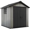 Image de Abri de Jardin Oakland 757 résine, Double Porte, Texture Bois, Gris - 4,5 m² - 230x223.8x242 cm - KETER
