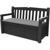 Image de Keter Banc de Jardin avec Coffre de Rangement en resine texturée résistant aux intempéries, Banc de Rangement verrouillable, Gris