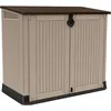 Image de Coffre de rangement extérieur KETER en résine 880 litres Beige et marron- Malle de jardin sans vérins