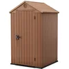 Image de Keter Abri de Jardin Darwin 4 x 4 cm, Finition Effet Bois, Couleur Marron, 1,4 m², 125,8 x 117 x 205 H cm