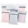 Image de INF Paquet de 6 sacs à linge en 2 tailles 50x60cm 40x50cm, sacs de lavage réutilisables, sac organisateur de voyage pour vêtements et jeans