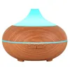 Image de INF Humidificateur d'air 500 ml, humidificateur d'ambiance à ultrasons avec lampe aromatique, 7 couleurs LED différentes / diffuseur d'arôme, couleur marron clair avec un motif en bois