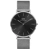 Image de Daniel Wellington Analogique Modèle ORL DW Classic Revival Sterling Black Sunray 40mm S. Marque DW00100629, Argent, Bracelet