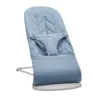 Image de BabyBjörn Transat Bliss - Bleu / Tissé, matelassage Pétale / Gris clair