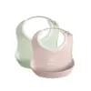 Image de BabyBjörn Mini Bavoir, lot de 2 - Vert pastel/Rose pastel