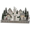 Image de Konstsmide Silhouette en bois à LED, « Village », minuterie 6H, 12 diodes blanc chaud, 3 V, transfo intérieur/fonctionnement sur piles, Câble transparent - 3265-210