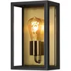 Image de Konstsmide Carpi Box 7348-800 Applique murale d'extérieur en laiton avec 1 ampoule E27 Max 60 W en verre transparent et acier IP44 18 x 13,5 x 30 cm