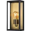 Image de Konstsmide Carpi Box 7349-758 Applique murale d'extérieur en verre transparent et acier IP44 Noir 20,5 x 12,5 x 40 cm
