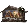 Image de Konstsmide Lanterne à eau LED « Crèche de Noël », brun, remplie d'eau, minuterie 5h, 3 diodes blanc chaud, à piles et USB, intérieur, 4286-000