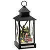 Image de Konstsmide 4343-000 Petite lanterne Père Noël avec enfant et sapin de Noël, minuteur 8 h avec 6 LED rotatives et 25 LED statiques, noir, fonctionne avec piles, pour l'extérieur, 31 diodes blanc chaud