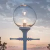 Image de Konstsmide Lampe mât Orion blanc abat-jour sphère transparent