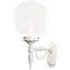 Image de Konstsmide Orion Up Applique Murale d'extérieur Faite à la Main Alimentation Secteur 1 x 60 W E27 Max Applique Murale/Globe en Verre Transparent/Aluminium / IP23 / Lumière extérieure Blanche