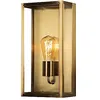 Image de Konstsmide 7349-800 Carpi Box Applique murale d'extérieur en laiton avec 1 ampoule E27 Max 60 W Verre transparent Acier IP44
