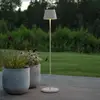 Image de Konstsmide Lampadaire LED rechargeable Pomezia, blanc, 124 cm, IP54, USB