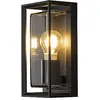 Image de Konstsmide Brindisi Applique murale d'extérieur avec détecteur de mouvement et micro-ondes max. 1 x 20 W Verre transparent Aluminium IP44 Noir