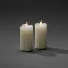 Image de Konstsmide Christmas Bougie de cire LED crème, couleur ambrée Ø 5 cm 2x